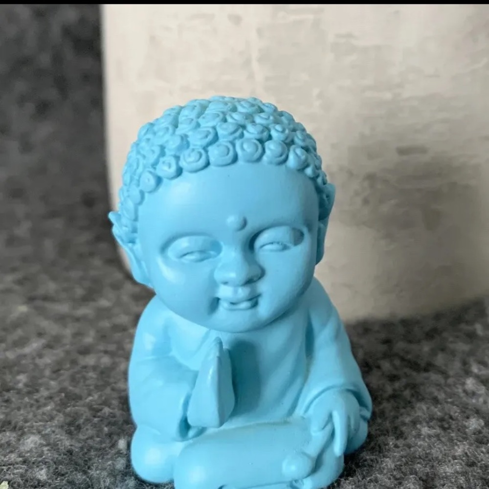 Pocket Buddha “Harmony” blue miniature figurine.
